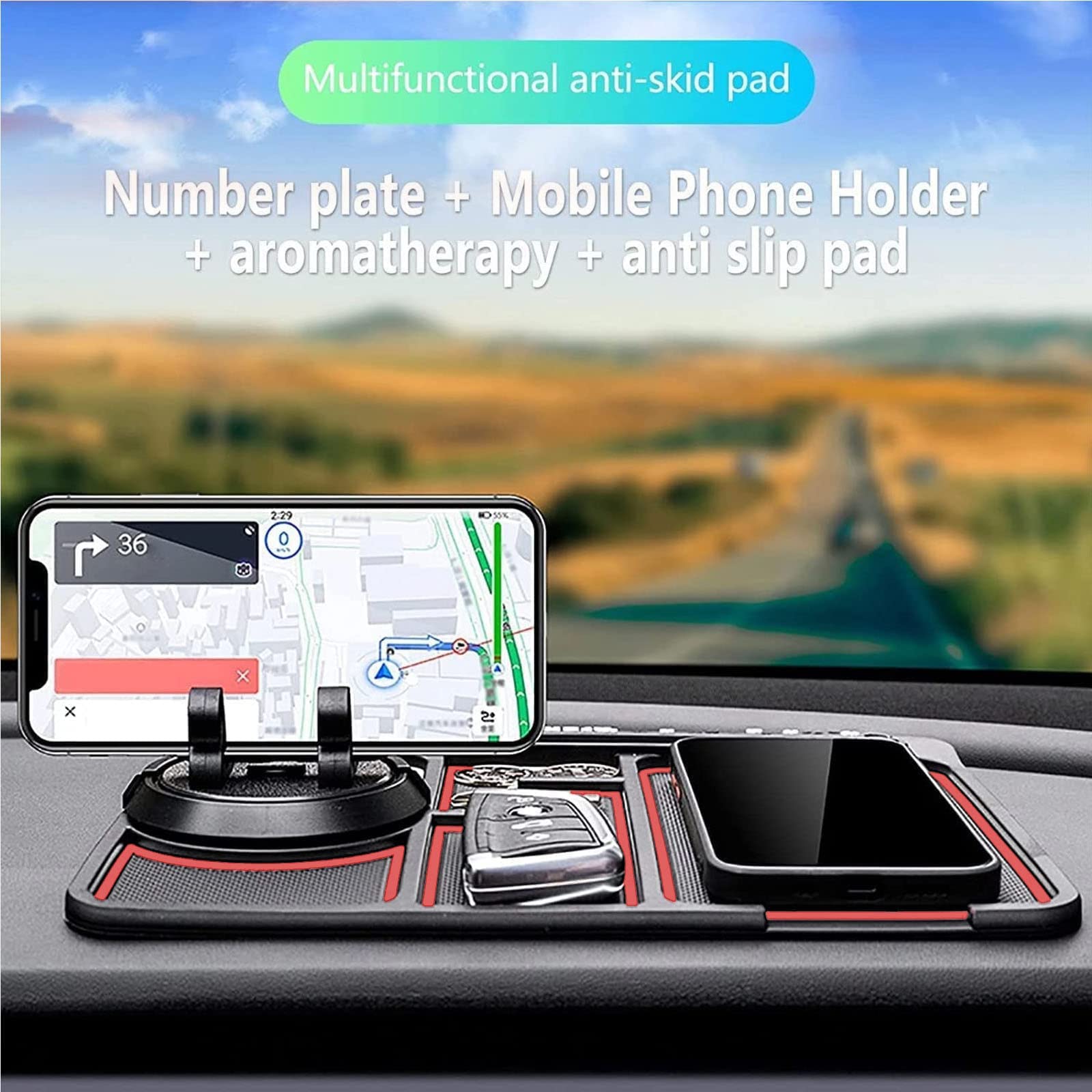 4-in-1 Car Phone Pad: Navigate, Organize, Refresh