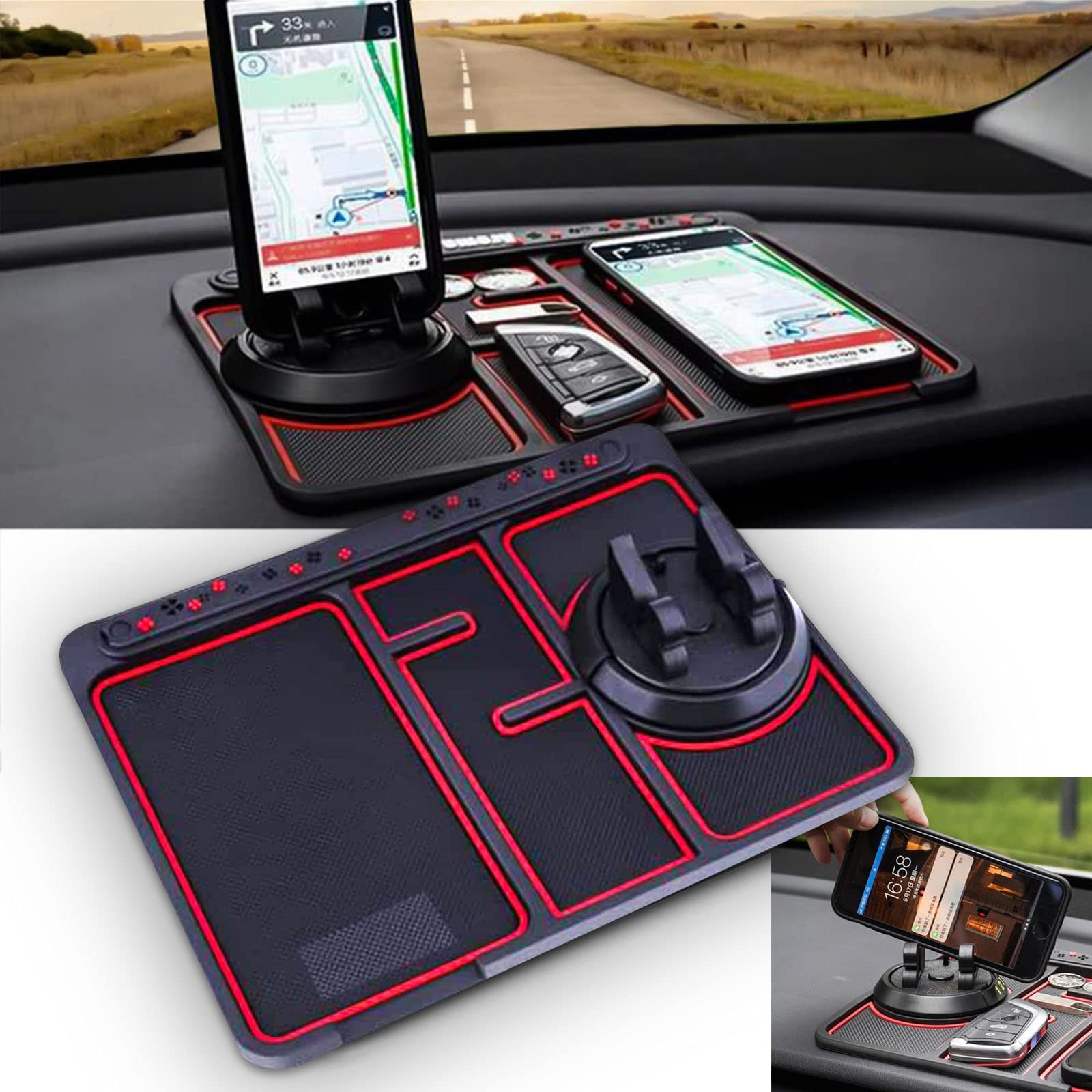 4-in-1 Car Phone Pad: Navigate, Organize, Refresh