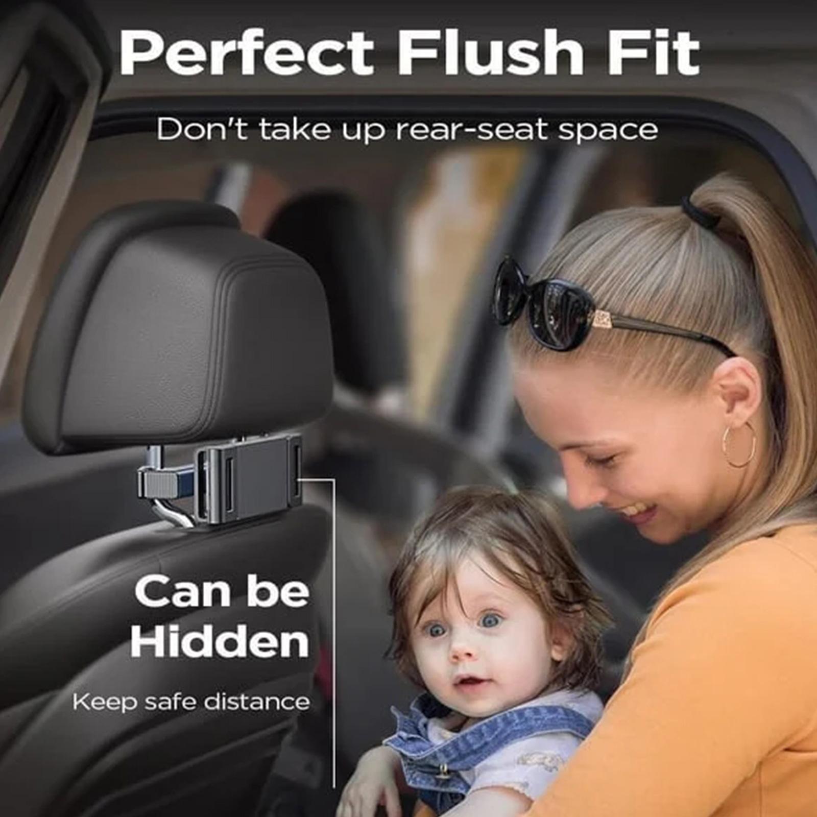 Streamline Entertainment Car Holder – Universal Back Seat Mount, Sleek Black